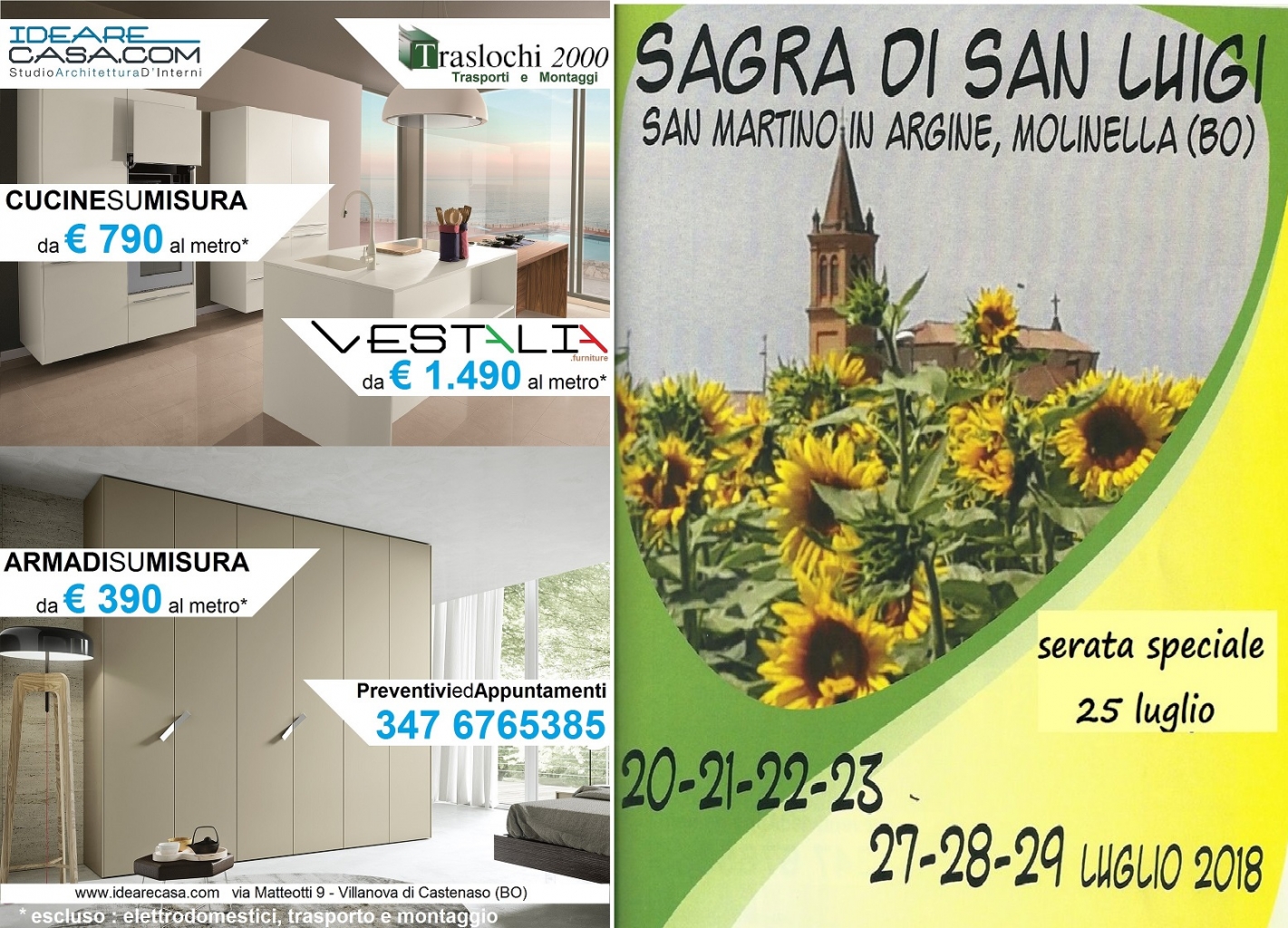 IdeareCasa e VESTALIA sponsor della Sagra di San Luigi 2018 