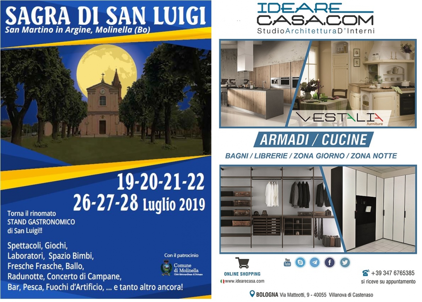 IdeareCasa e VESTALIA sponsor della Sagra di San Luigi 2019