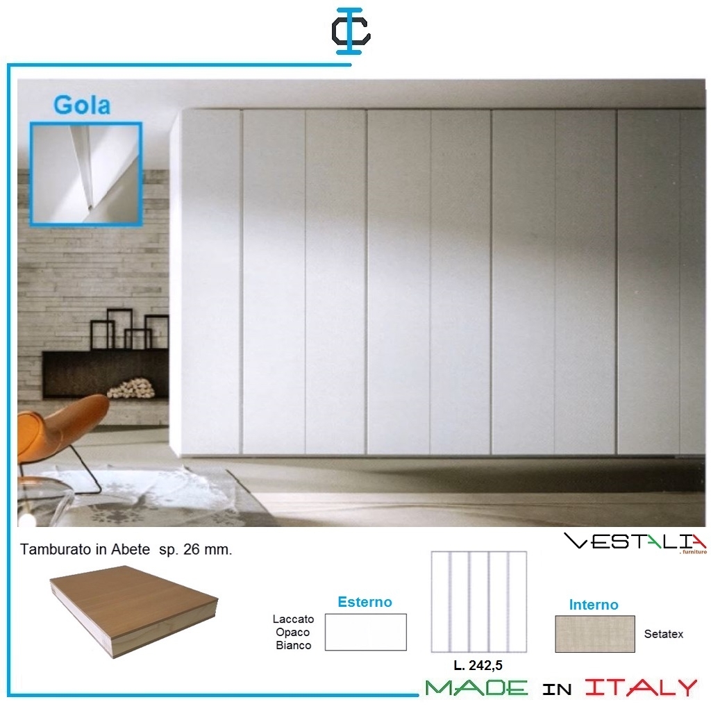 QUADRIFOGLIO - ECEB90B-CL-BA-CL - Armadio basso con ante battenti cemento  scocca bianca 90x45xh.81,5 cm linea practika - EANQUADRI0764