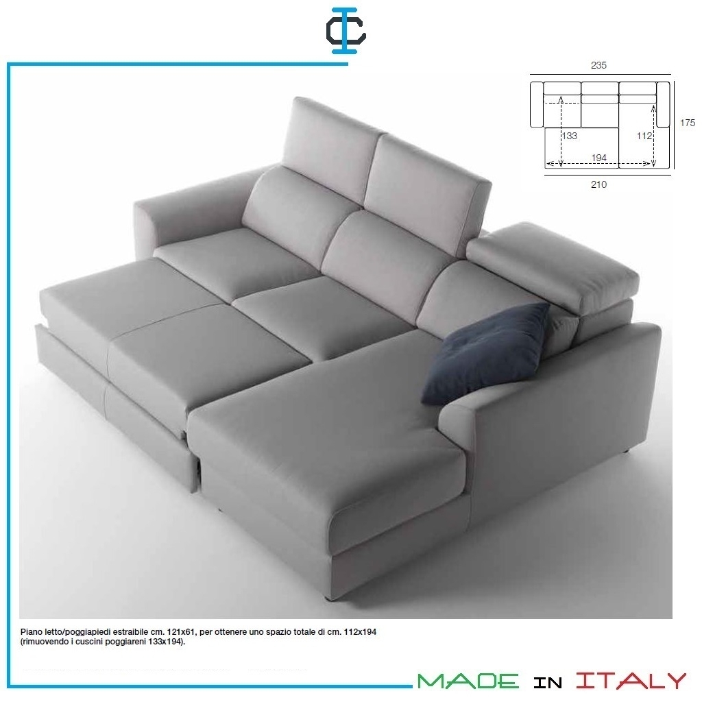 Divano 2 Posti Penisola Con Piano Letto Art SAEROS235Q Divani Con 