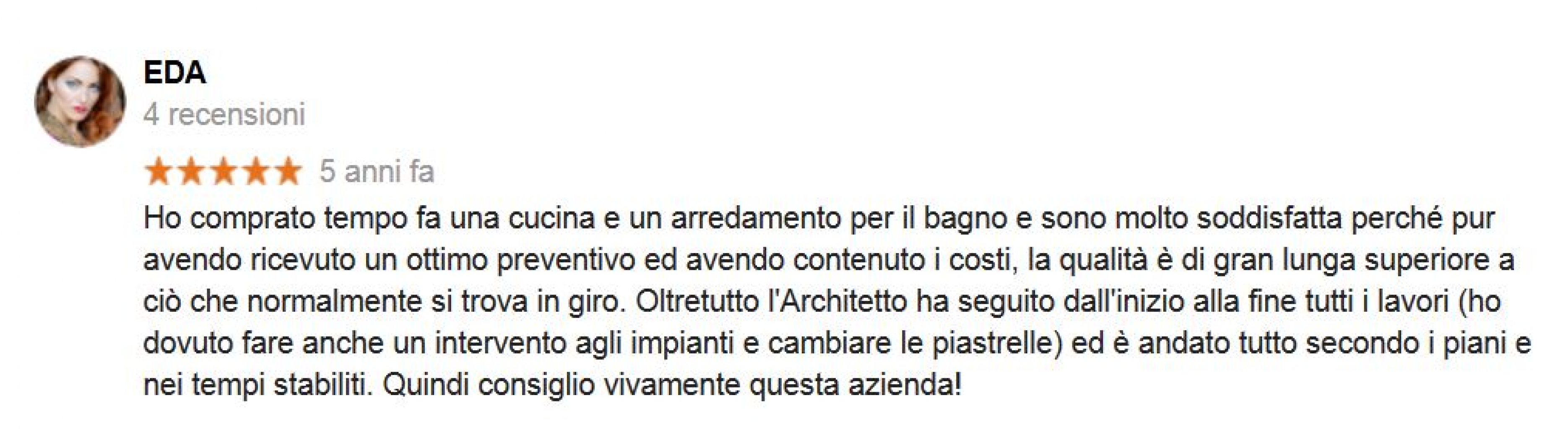 Recensione sig.ra Eda 