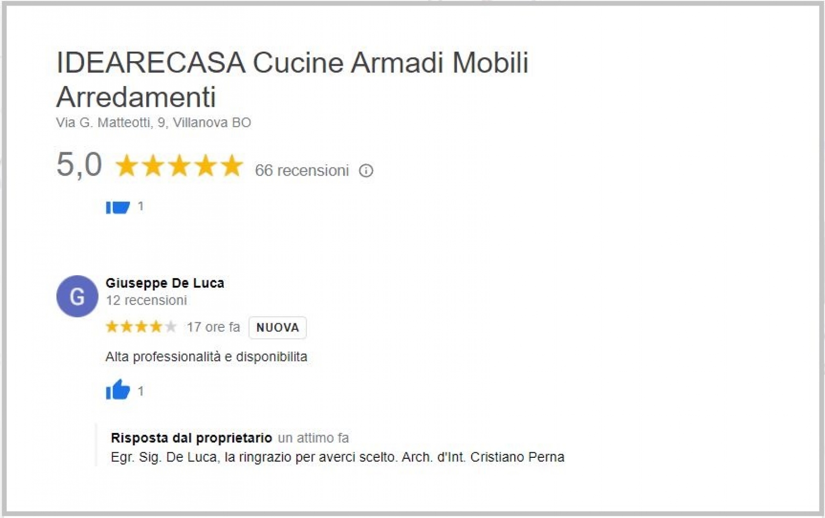 Review by Mr. De Luca of Ferrara