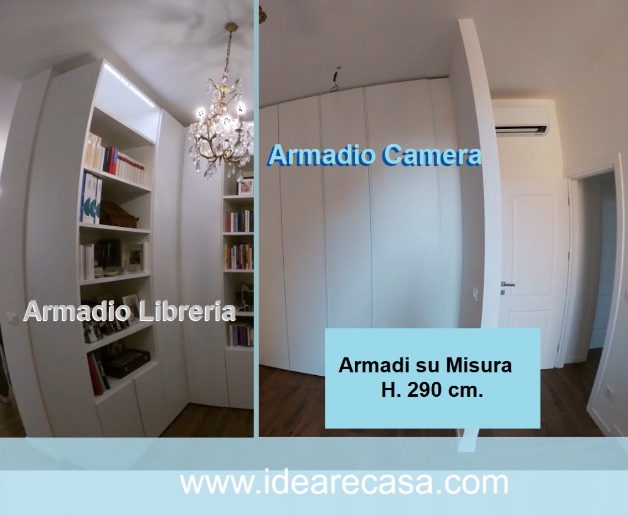 Armadio Camera H.290 + Armadio Libreria Ingresso H.290