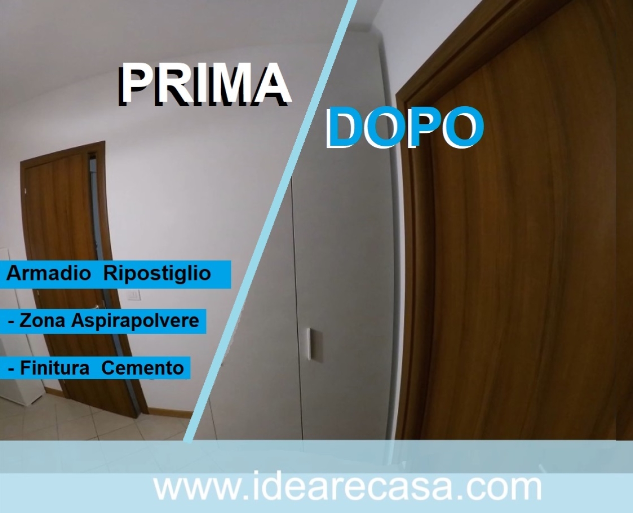 Armadio Ripostiglio con porta Aspirapolvere a Bologna by IdeareCasa. Video  Armadi su misura made in Italy.