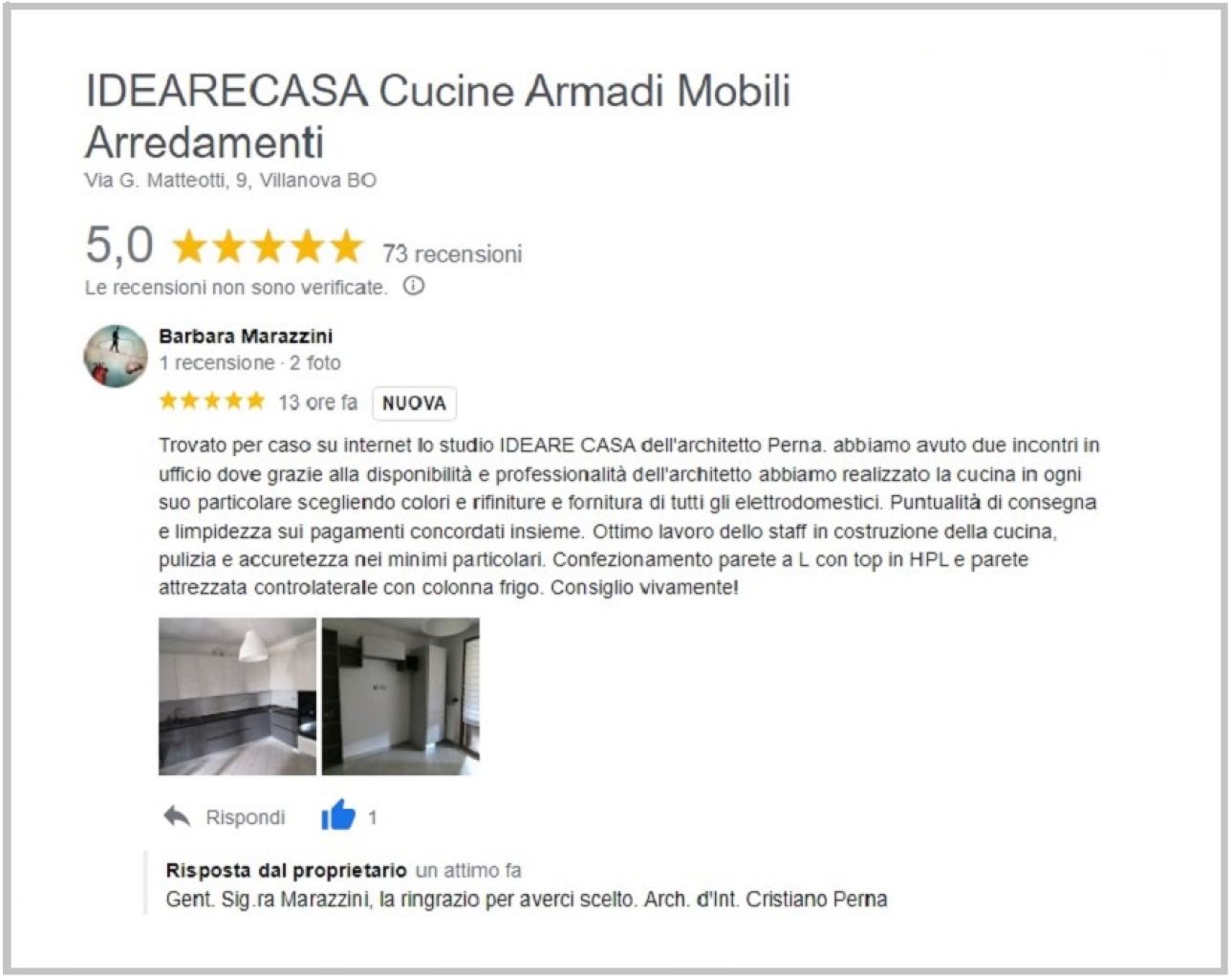 Review by Mrs. Marazzini of San Lazzaro di Savena