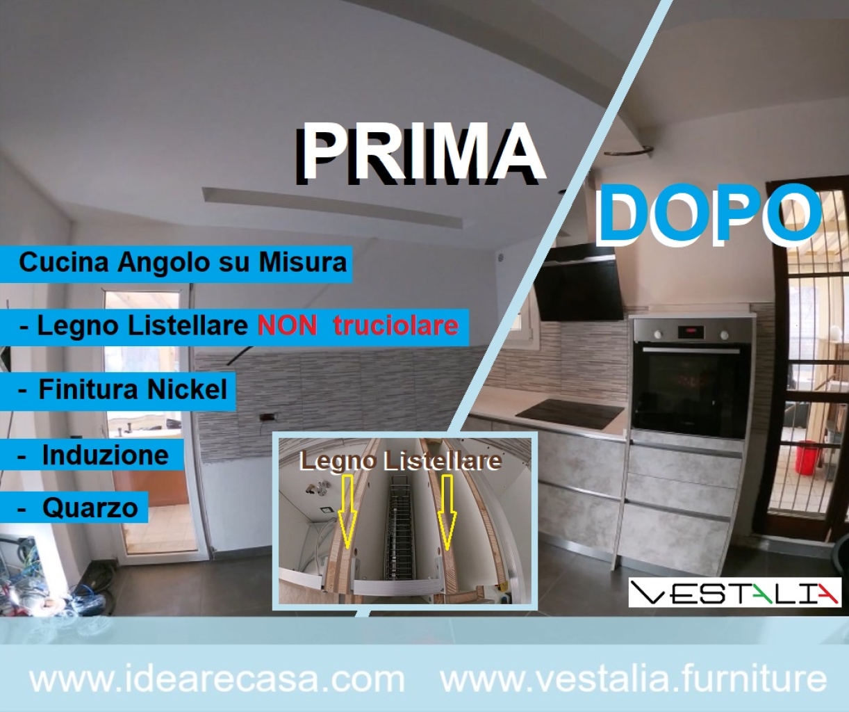 VESTALIA Customized Corner Kitchen with Induction and Quartz