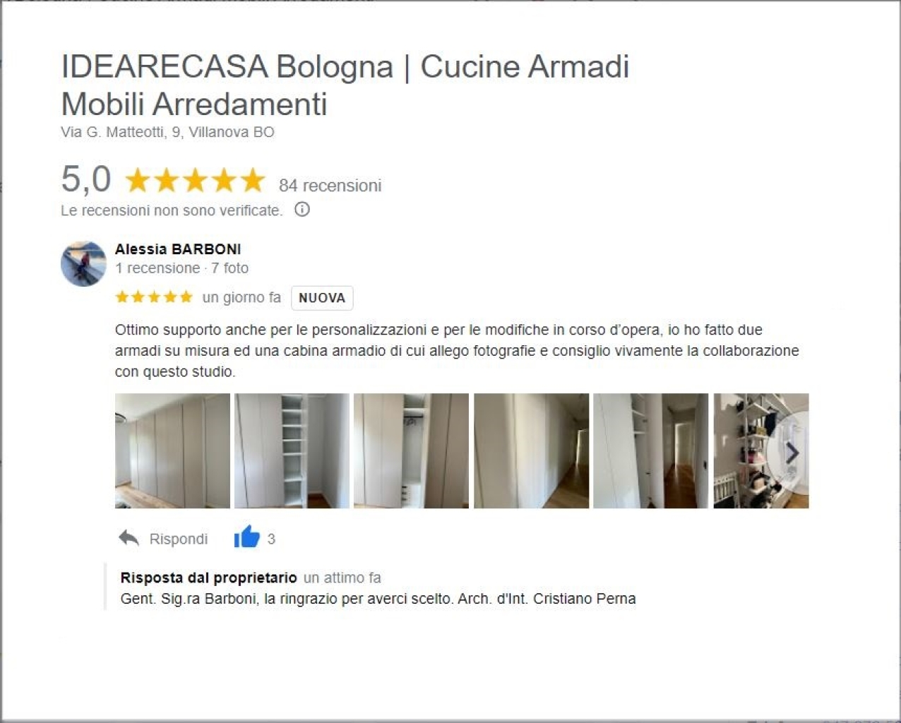 Review by Mrs. Barboni of Bologna