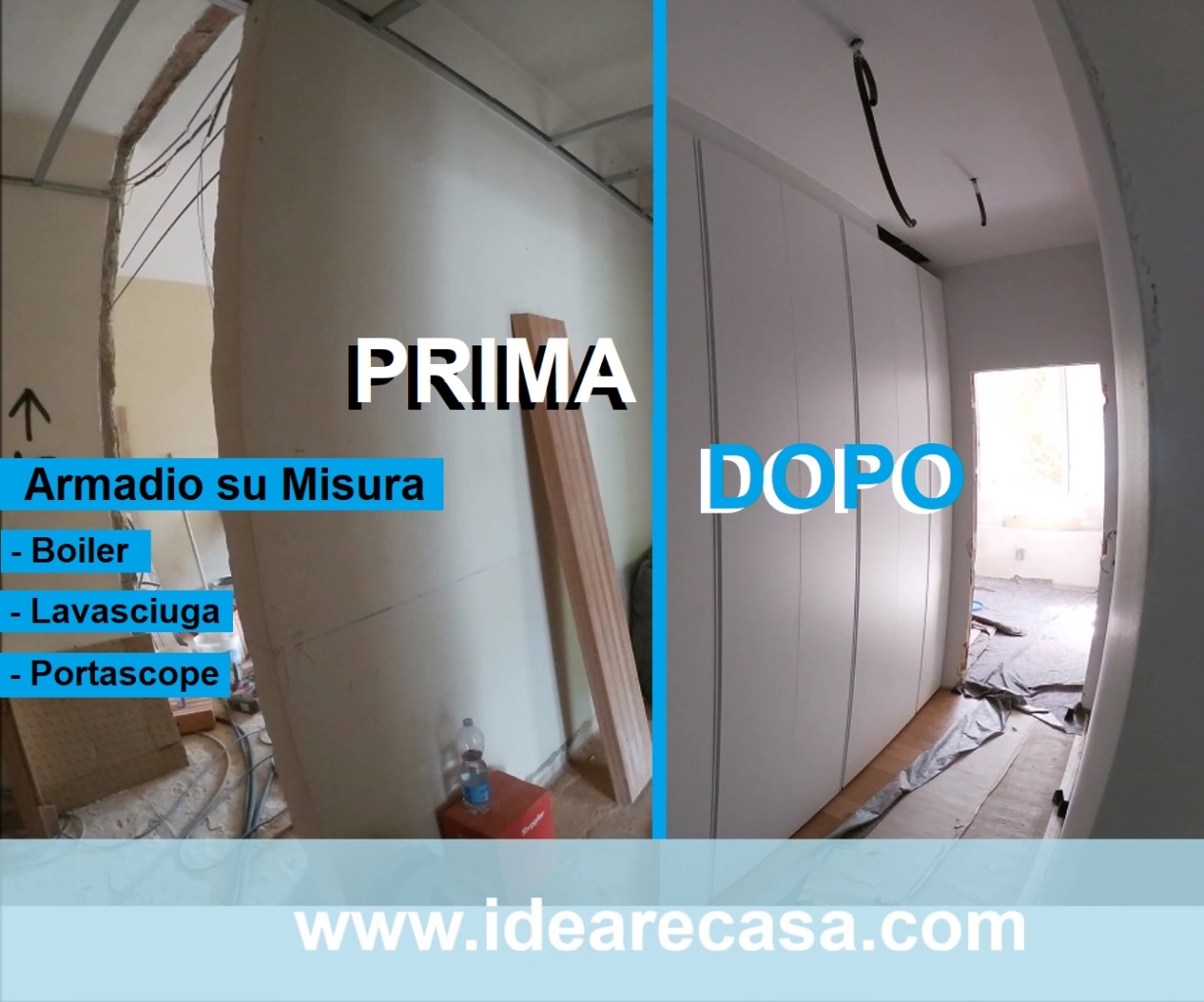Customized wardrobe for Boiler Washer Dryer Broom holder in the hallway