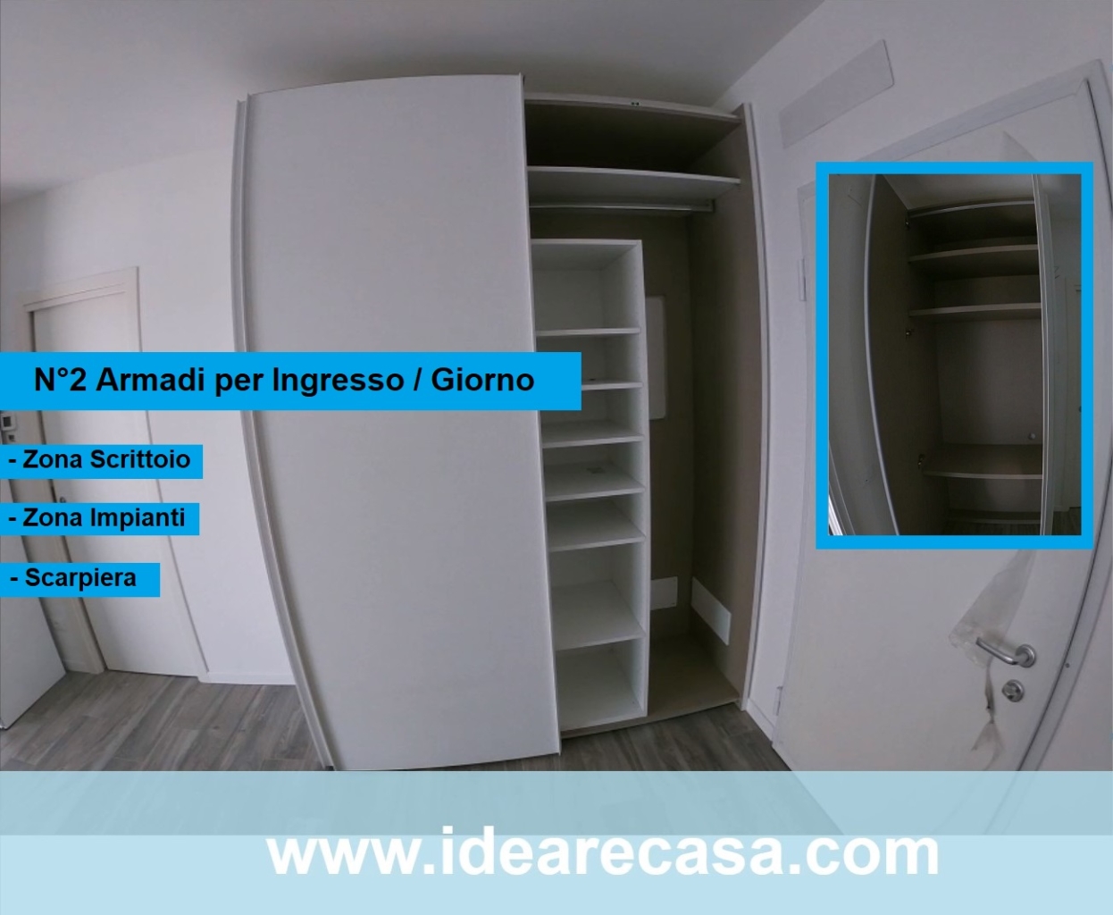 2 wardrobes with desk area and systems area