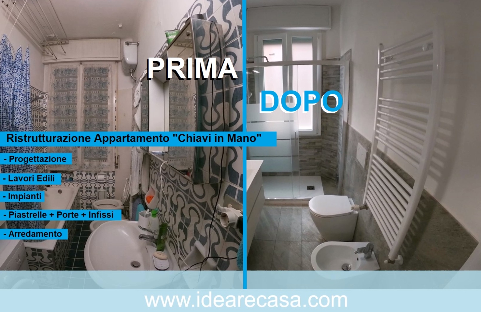 Apartment Renovation in Bologna with Planning Demolition Systems Doors Fixtures Tiles and Parquet. Video Renovations by IdeareCasa.
