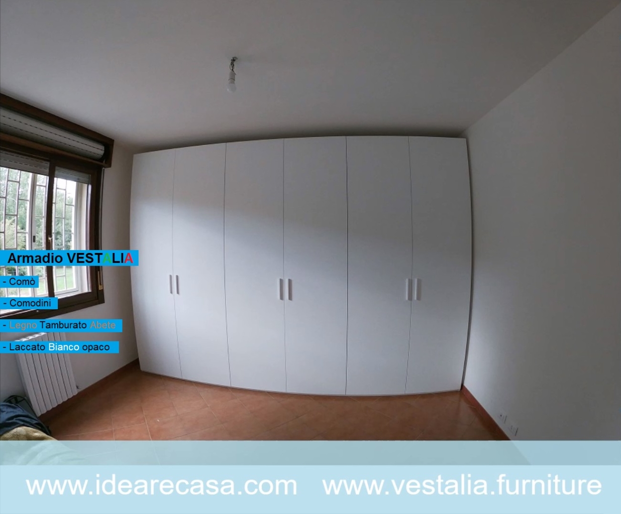 VESTALIA wardrobe lacquered white with chest of drawers and bedside tables
