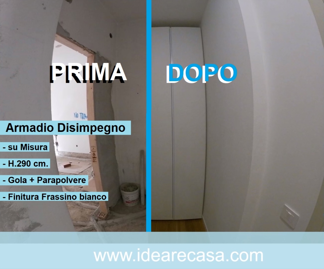 Custom-Made Hallway Wardrobe H.290 with Groove