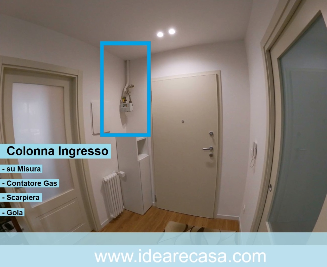 Mobile porta contatore gas e scarpiera per ingresso con gola