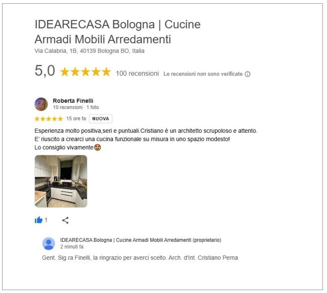 Recensione del sig.ra Finelli di Bologna