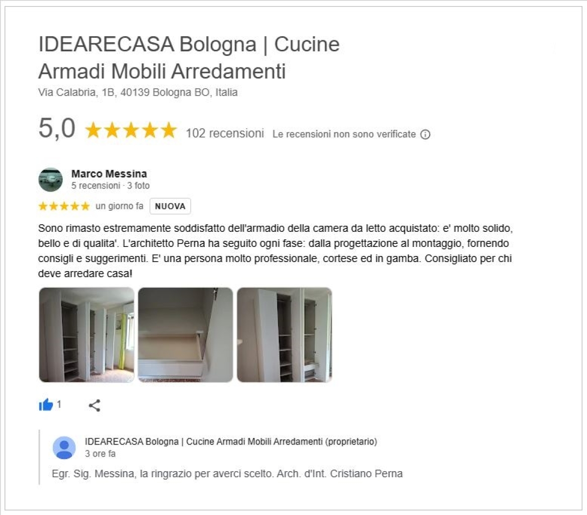 Recensione del sig. Messina di Bologna