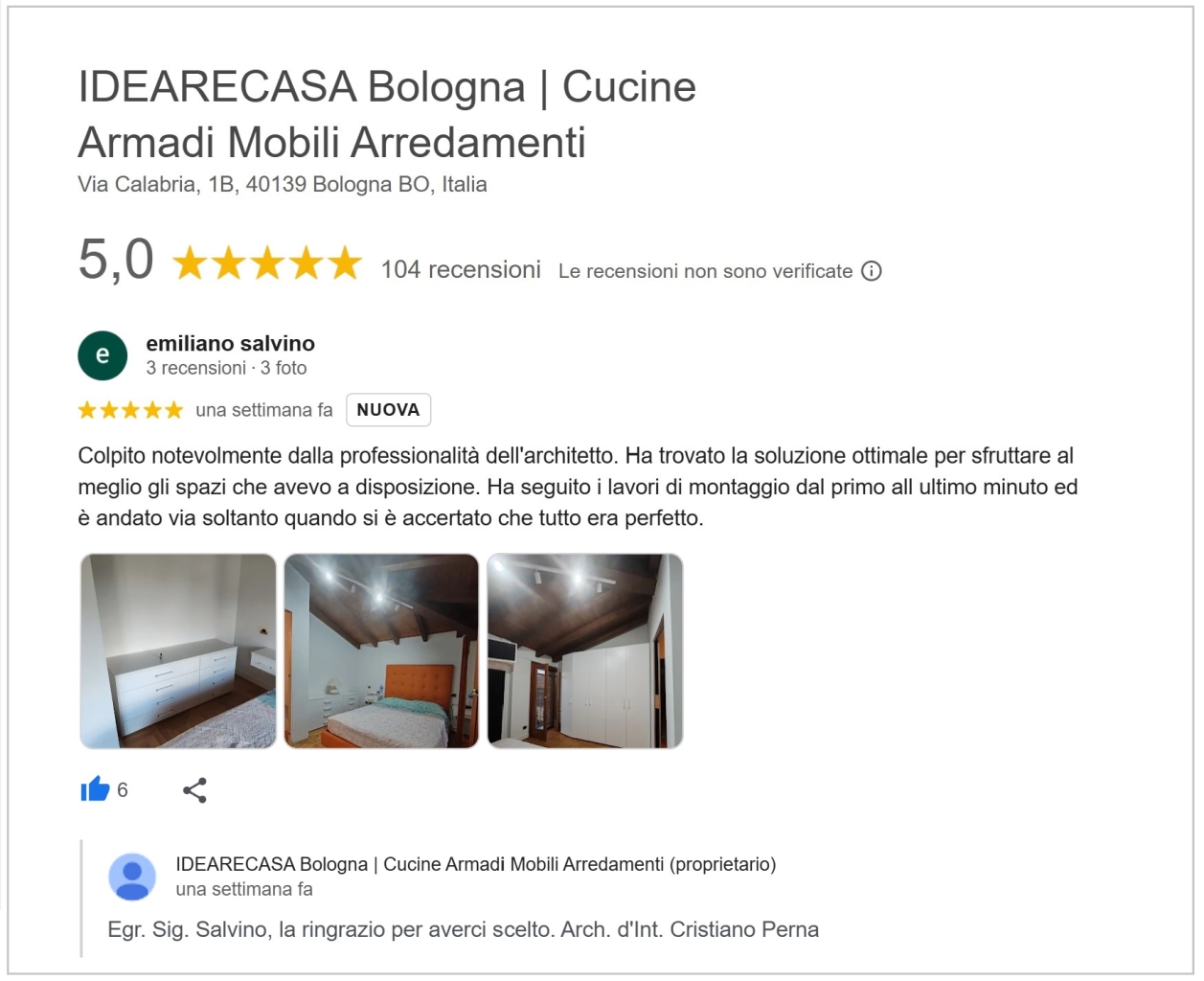 Recensione del sig. Salvino di Bologna