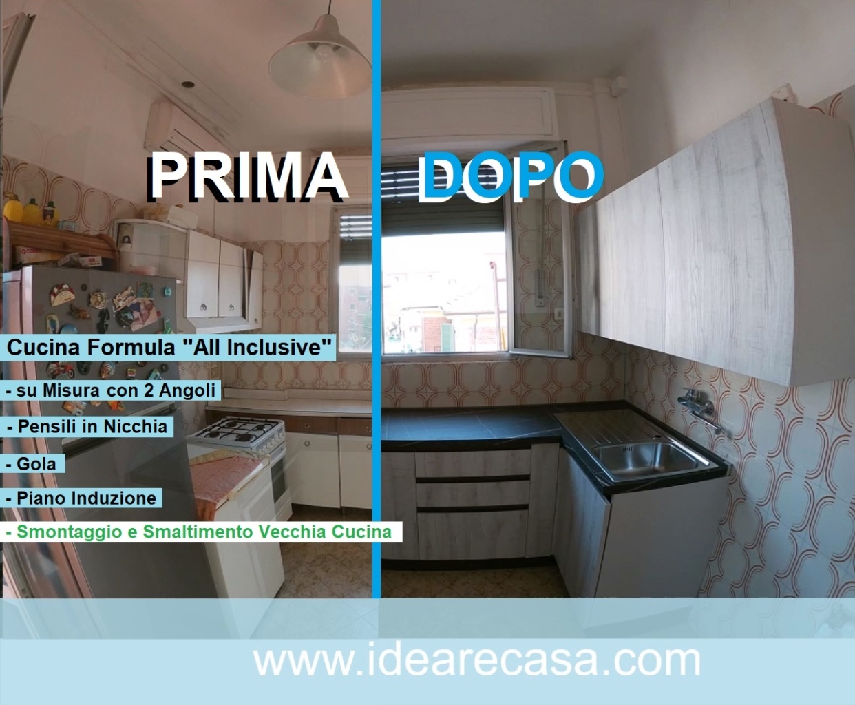 Custom-Made Kitchen with Two Corners and an All-Inclusive Package in Bologna