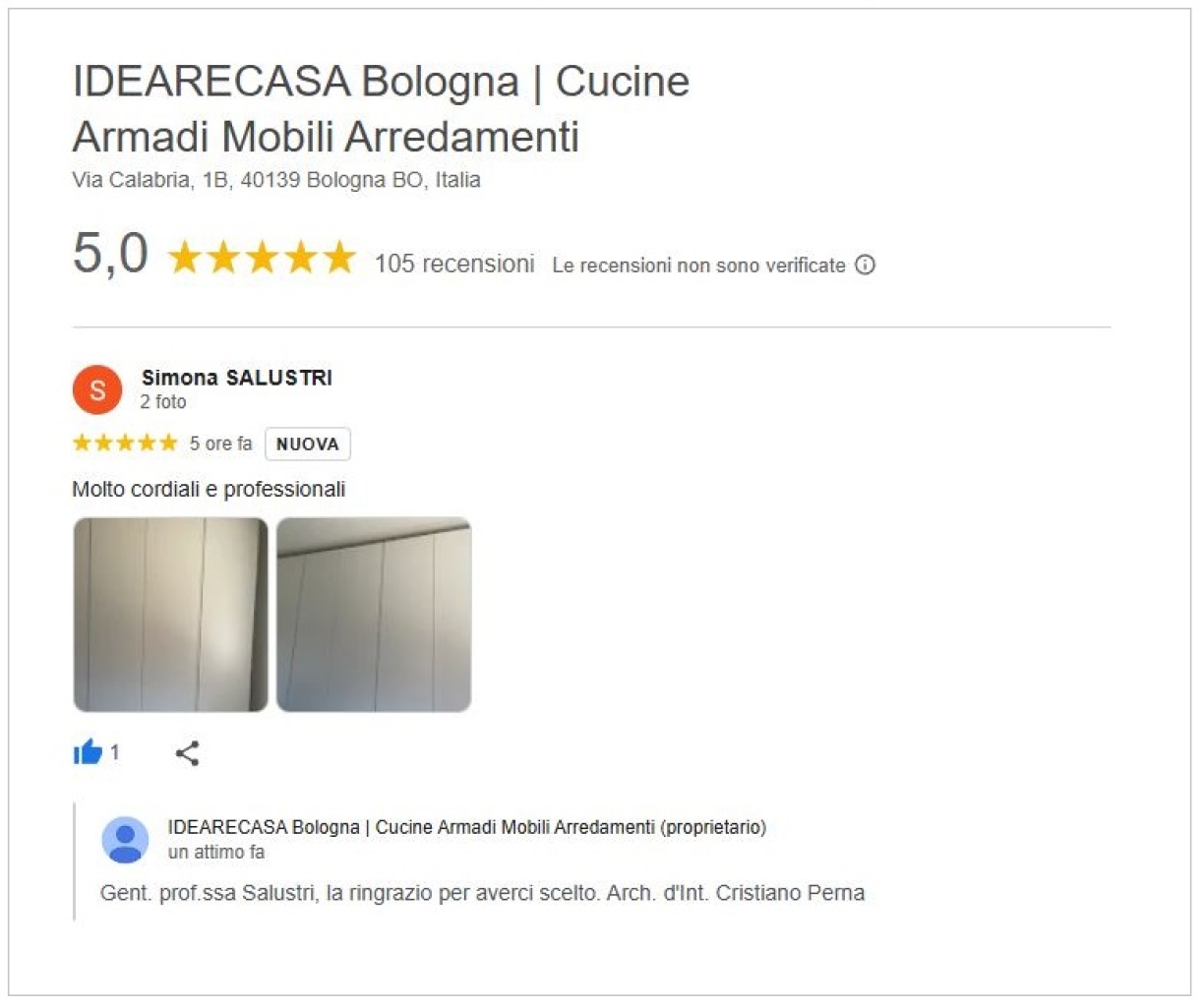 Review by Professor Salustri of Bologna