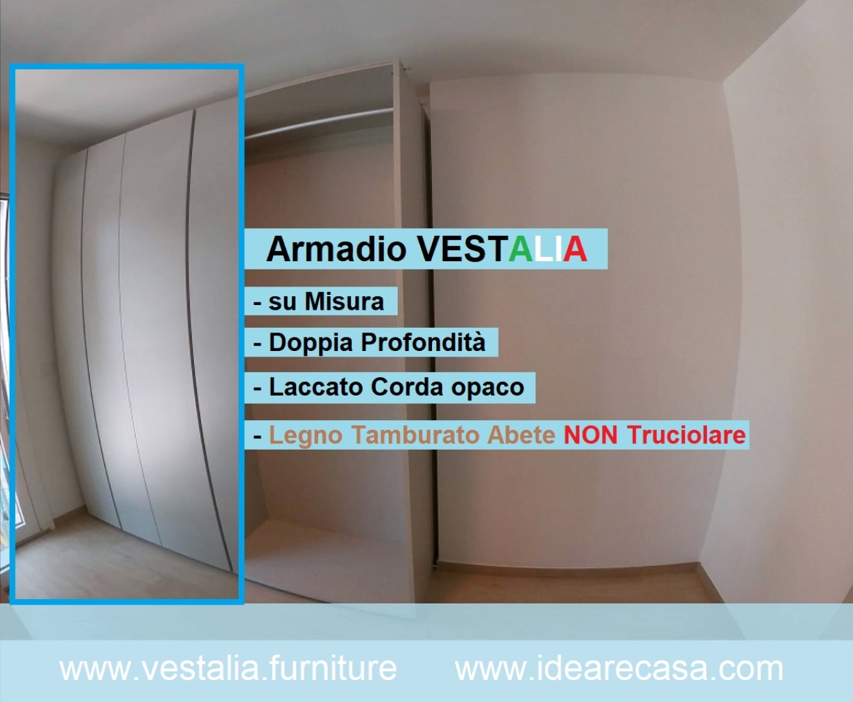 VESTALIA double-depth bedroom wardrobe with groove