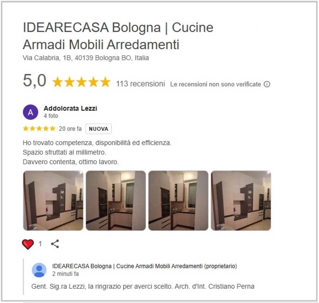 Recensione della sig.ra Lezzi di Bologna