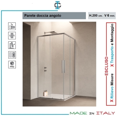 Box Doccia Angolo - Vetro TR. 6 mm.