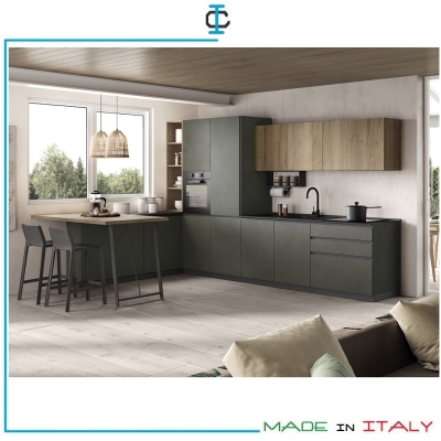 Cucina angolo penisola Materico Limo