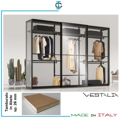 Armadio 3 ante vetro Trasparente