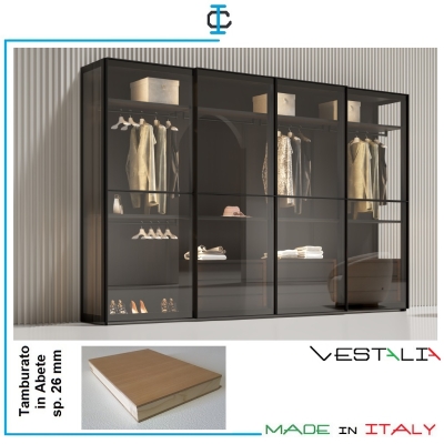 Armadio 4 ante vetro Trasparente